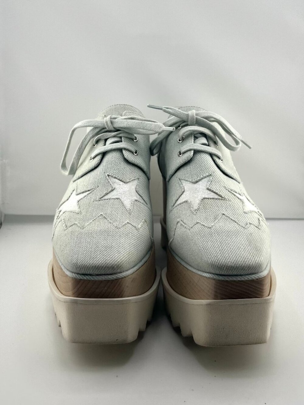 #S47 Stella McCartney Elyse Star Platform Shoes, EU 36